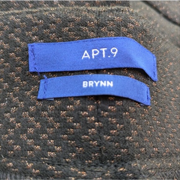 Apt. 9 BRYNN Shimmer Straight leg Pants - Size 6 Black/Copper - Picture 9 of 10